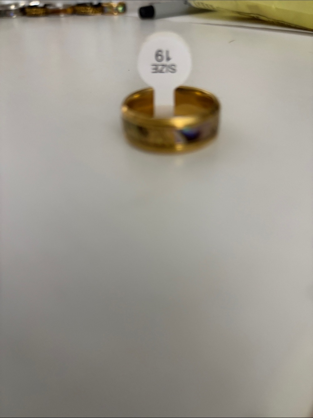 Gold-Tone Women’s Band Ring - Size 19